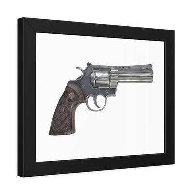 Wood & Stainless .357 Magnum Revolver Painting - Just The Piece - Black Frame - Value Collection