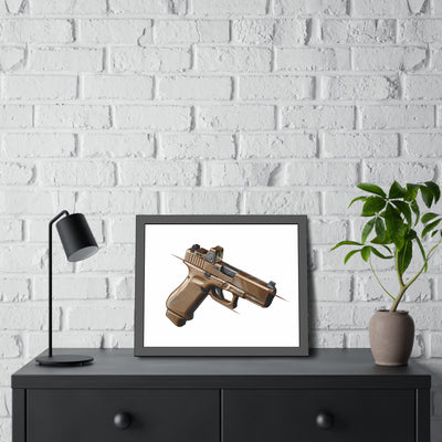 The Last Resort - OG Tan Poly Pistol Painting - Just The Piece - Black Frame - Value Collection