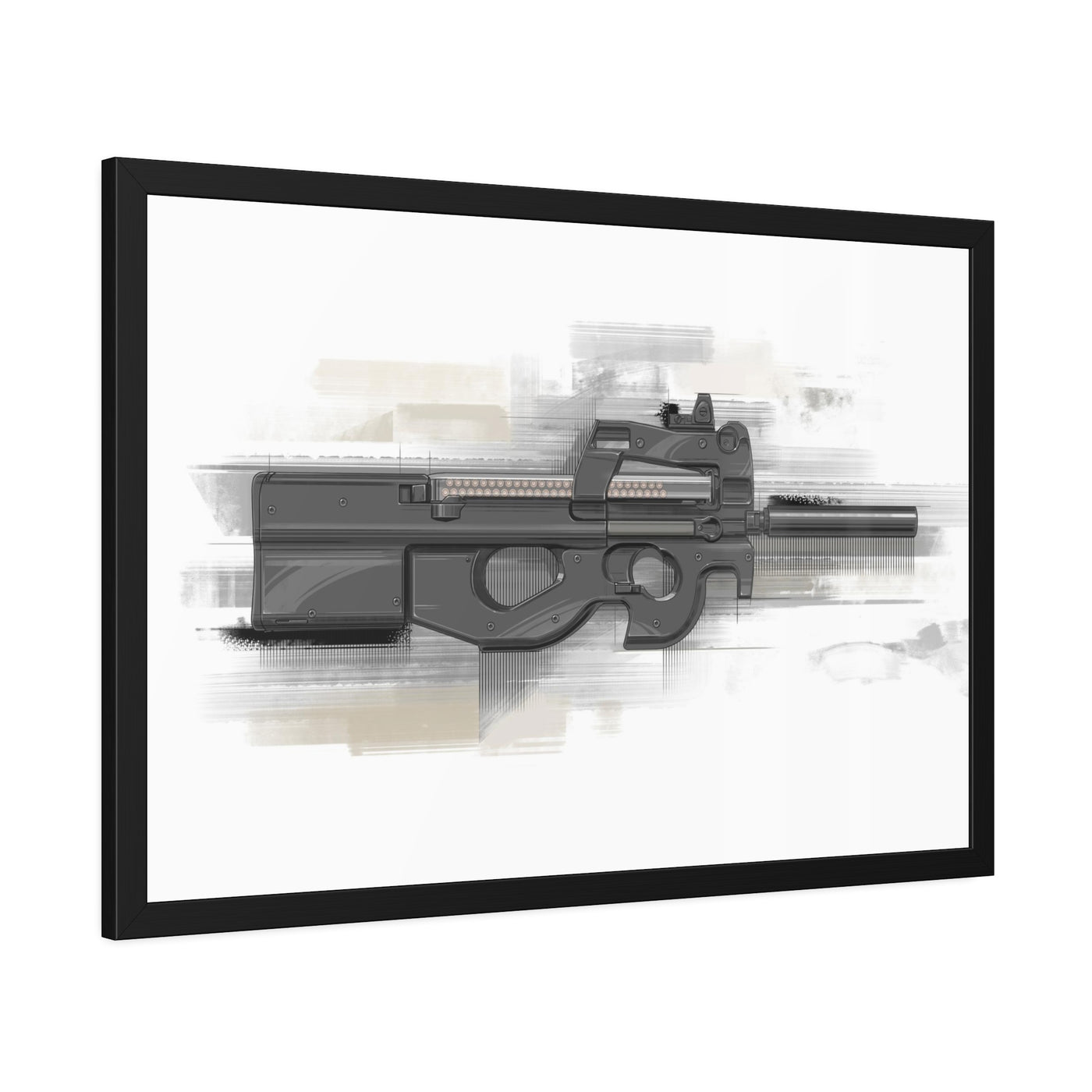 Secret Service Subgun - Bullpup 5.7x28mm Painting - Yellow Accents - Black Frame - Value Collection