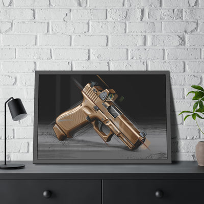 The Last Resort - OG Tan Poly Pistol Painting - Black Frame - Value Collection