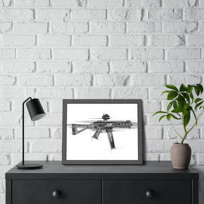 .45 Cal SMG Painting - Black Frame - Value Collection