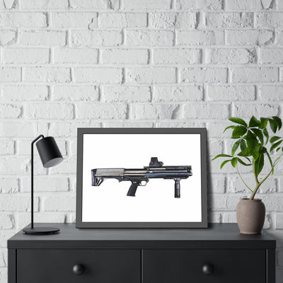 Tactical Bullpup Shotgun Painting - Just The Piece - Black Frame - Value Collection