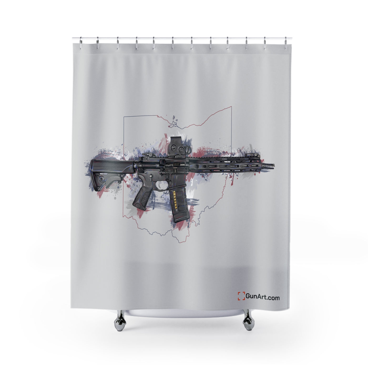 Defending Freedom - Ohio - AR-15 State Shower Curtains - Colored State