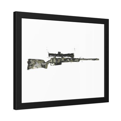 The Harvester - Long Range Hunting Rifle Painting - Just The Piece - Black Frame - Value Collection