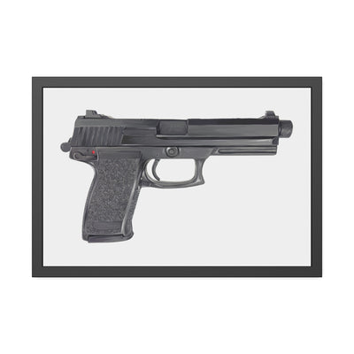 Tactical .45 ACP Poly Pistol Painting - Just The Piece - Black Frame - Value Collection