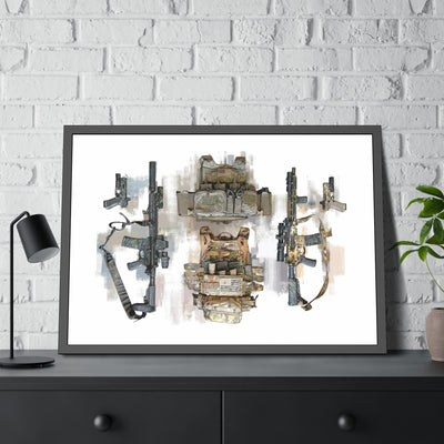 Stay Ready - Tactical Gear - AR15s and Pistols With Plate Carriers Painting - Black Frame - Value Collection