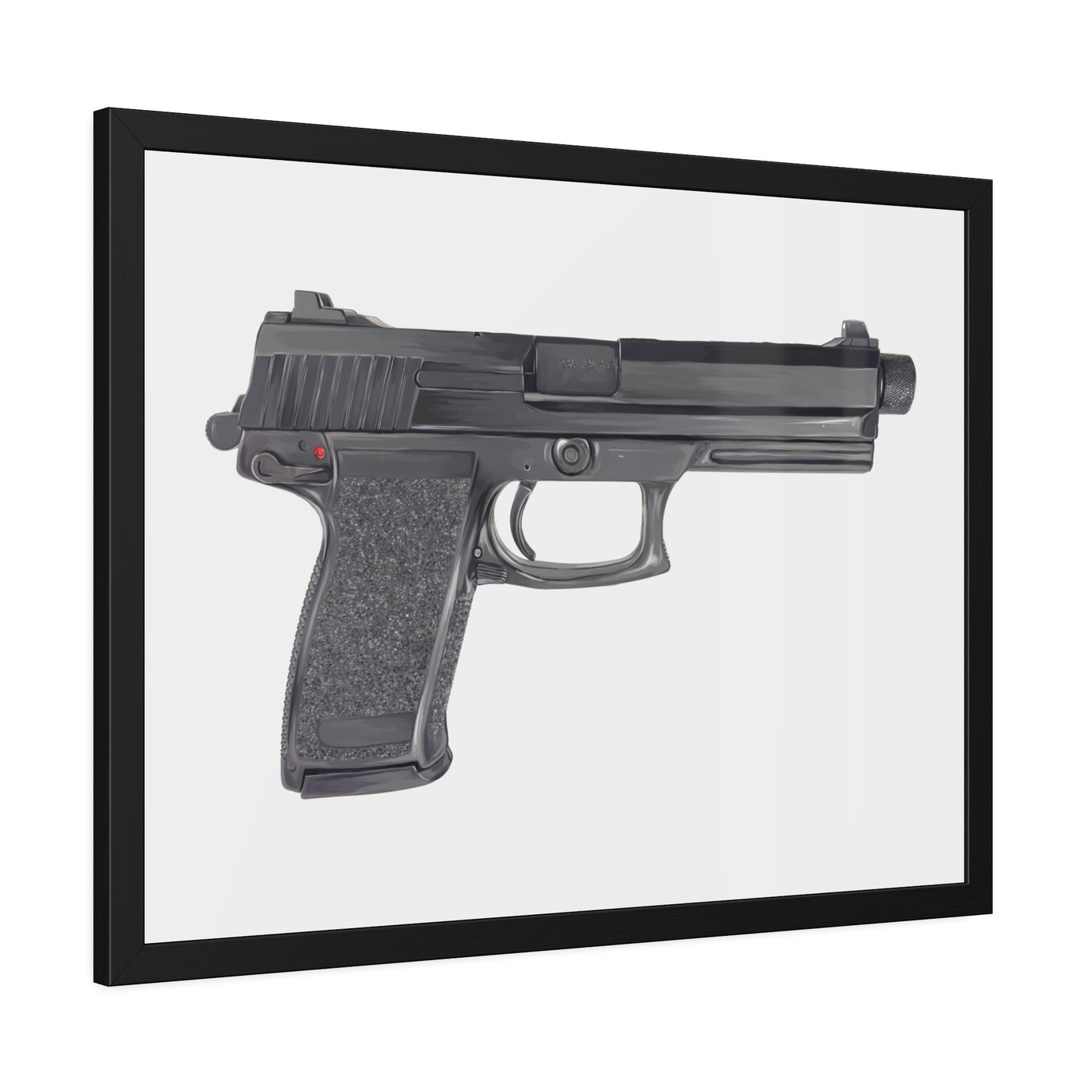 Tactical .45 ACP Poly Pistol Painting - Just The Piece - Black Frame - Value Collection