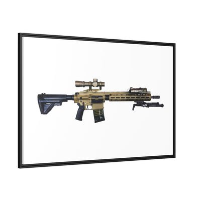 German 7.62x51mm AR10 Battle Rifle Painting - Just The Piece - Black Framed Wrapped Canvas - Value Collection