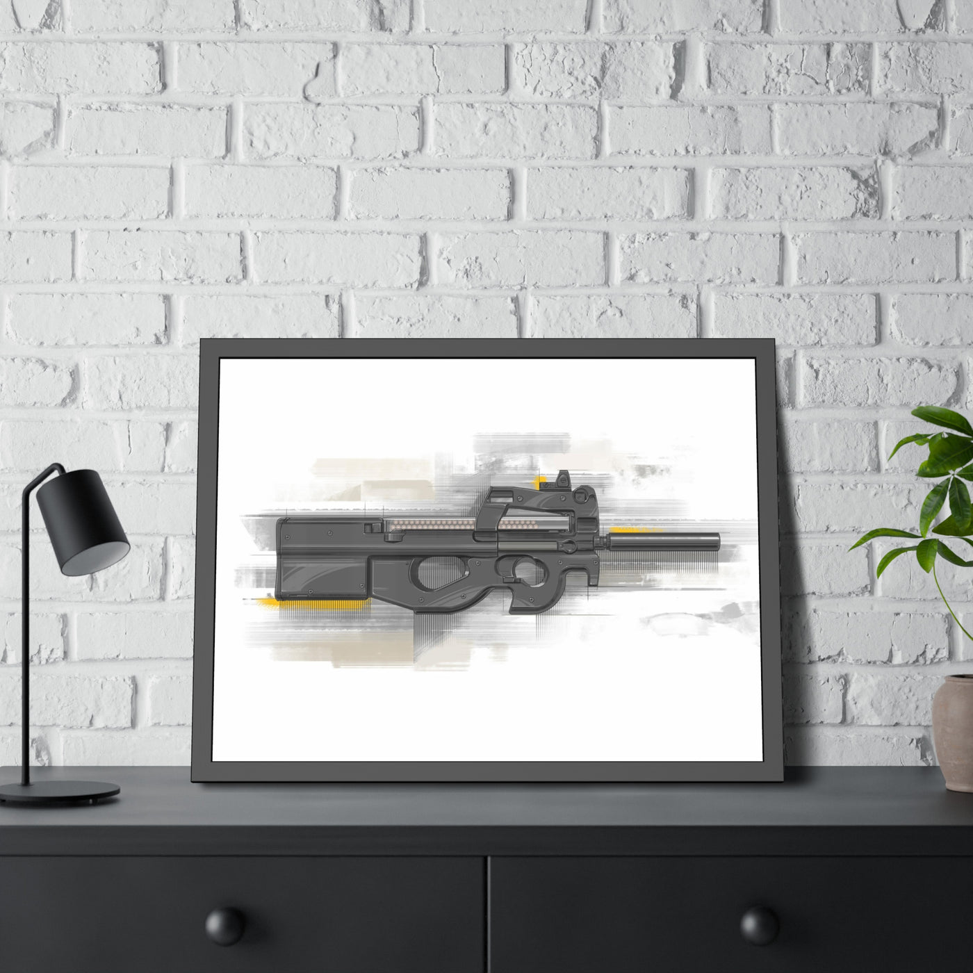 Secret Service Subgun - Bullpup 5.7x28mm Painting - Black Frame - Value Collection