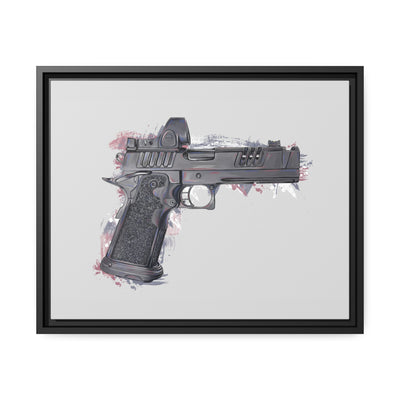 2011 Delta Pistol Painting - Black Framed Wrapped Canvas - Value Collection