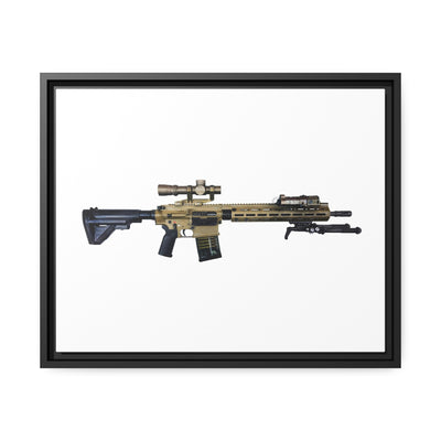 German 7.62x51mm AR10 Battle Rifle Painting - Just The Piece - Black Framed Wrapped Canvas - Value Collection