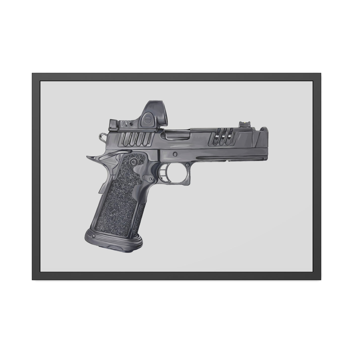 2011 Delta Pistol Painting - Just The Piece - Black Frame - Value Collection