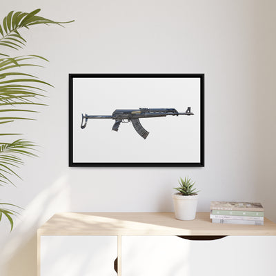 The Paratrooper AK-47 Painting - Just The Piece - Black Framed Wrapped Canvas - Value Collection