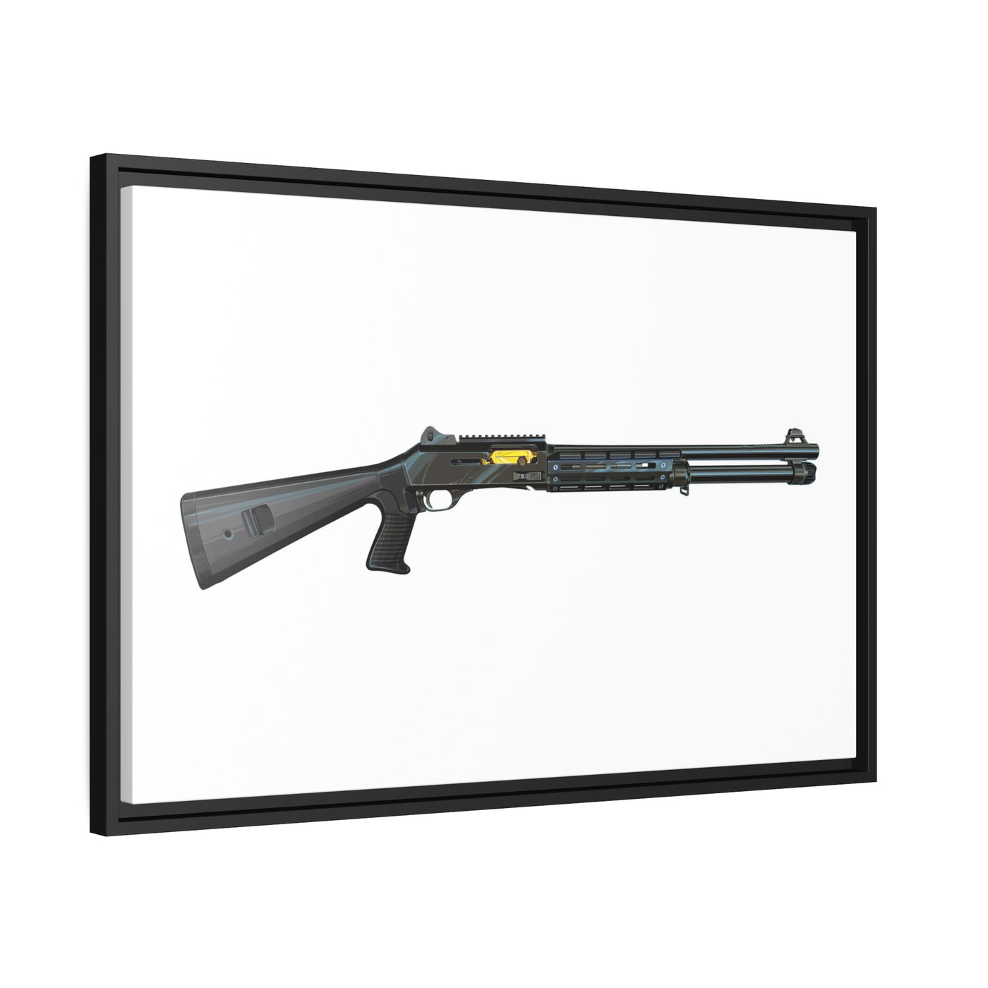 Special Ops Shotgun 12 Gauge Painting - Just the Piece - Black Framed Wrapped Canvas - Value Collection