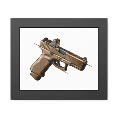 The Last Resort - OG Tan Poly Pistol Painting - Just The Piece - Black Frame - Value Collection