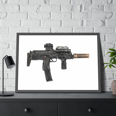 German 4.6x30mm Sub Machine Gun Painting - Just The Piece - Black Frame - Value Collection