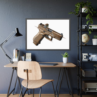 The Last Resort - OG Tan Poly Pistol Painting - Just The Piece - Black Frame - Value Collection