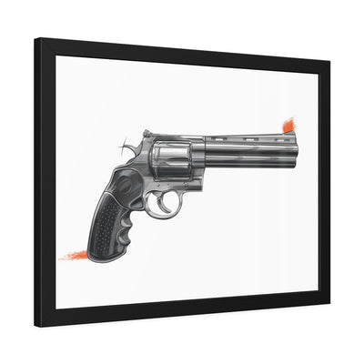 Stainless .44 Mag Revolver Painting - Just The Piece - Black Frame - Value Collection