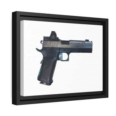 2011 Charlie - Pistol Painting - Just The Piece - Black Framed Wrapped Canvas - Value Collection