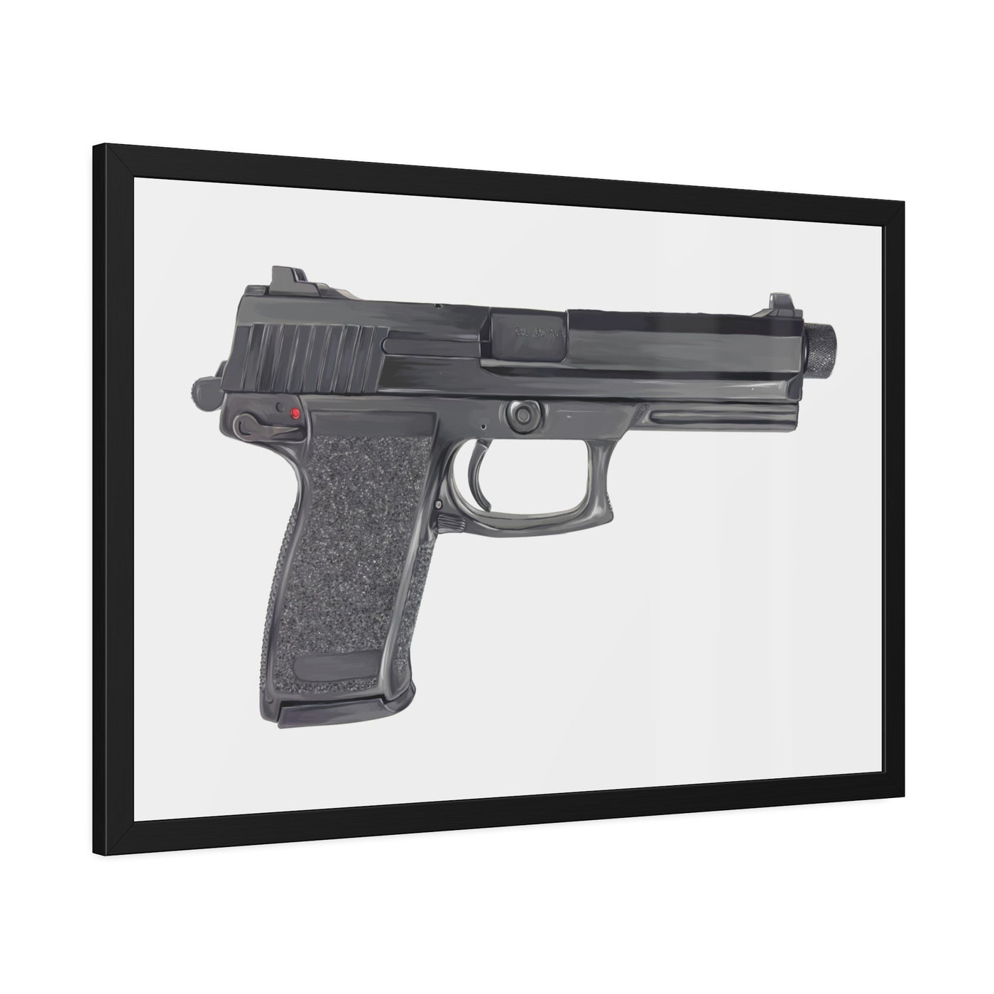 Tactical .45 ACP Poly Pistol Painting - Just The Piece - Black Frame - Value Collection