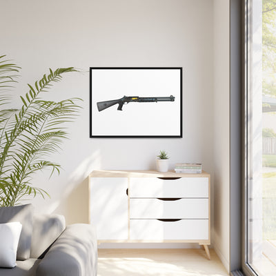 Special Ops Shotgun 12 Gauge Painting - Just the Piece - Black Framed Wrapped Canvas - Value Collection