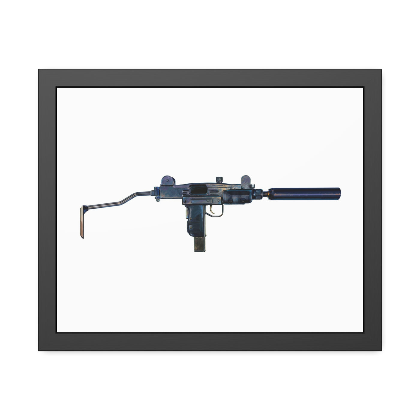 The Miniature Menace - Full Auto Subgun Painting - Just The Piece - Black Frame - Value Collection