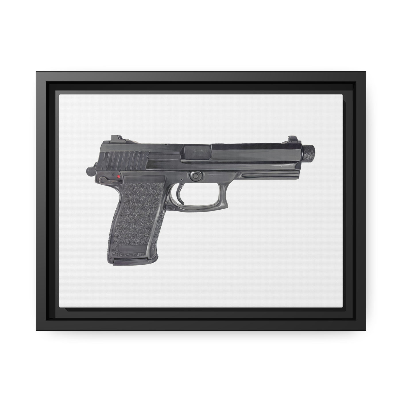 Tactical .45 ACP Poly Pistol Painting - Just The Piece - Black Framed Wrapped Canvas - Value Collection