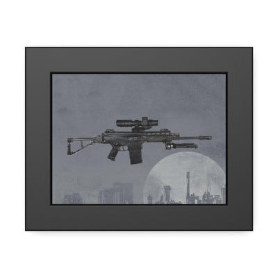 The Urban Sniper Painting - Grey Background - Black Frame - Value Collection