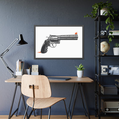 Stainless .44 Mag Revolver Painting - Just The Piece - Black Frame - Value Collection