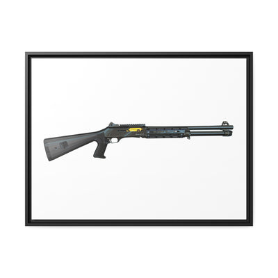 Special Ops Shotgun 12 Gauge Painting - Just the Piece - Black Framed Wrapped Canvas - Value Collection