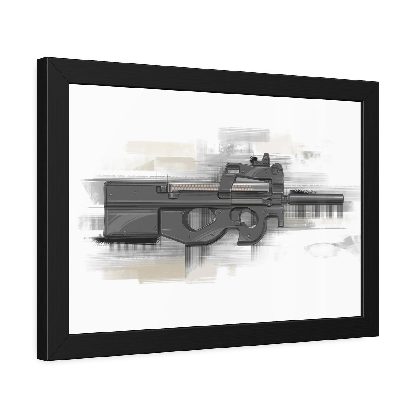 Secret Service Subgun - Bullpup 5.7x28mm Painting - Yellow Accents - Black Frame - Value Collection