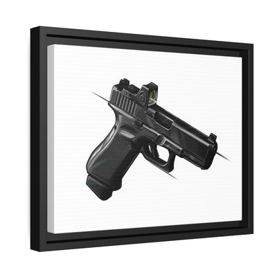 The Last Resort - OG Black Poly Pistol Painting - Just The Piece - Black Framed Wrapped Canvas - Value Collection