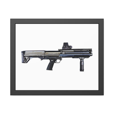 Tactical Bullpup Shotgun Painting - Just The Piece - Black Frame - Value Collection