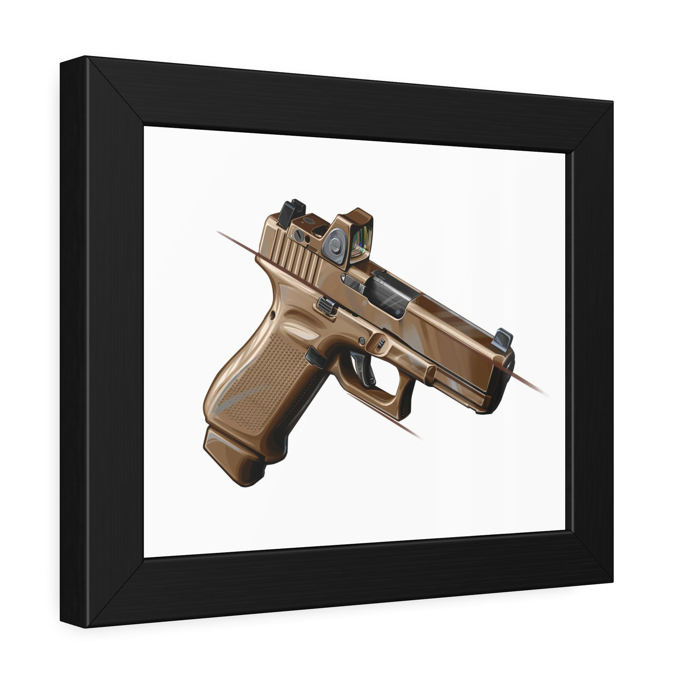 The Last Resort - OG Tan Poly Pistol Painting - Just The Piece - Black Frame - Value Collection