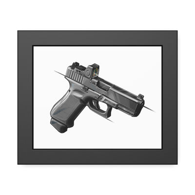 The Last Resort - OG Grey Poly Pistol Painting - Just The Piece - Black Frame - Value Collection