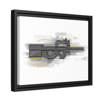 Secret Service Subgun - Bullpup 5.7x28mm Painting - Black Framed Wrapped Canvas - Value Collection