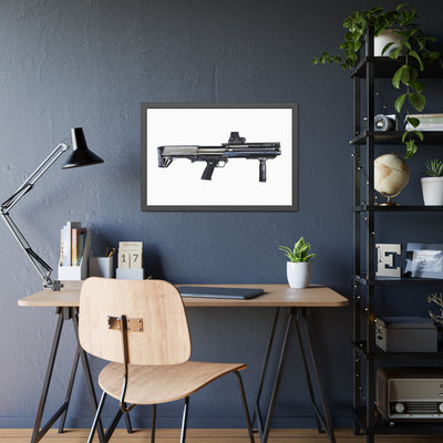 Tactical Bullpup Shotgun Painting - Just The Piece - Black Frame - Value Collection