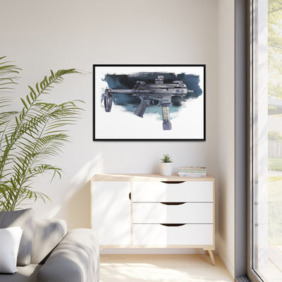 Elite Forces 9mm Carbine Painting - Black Framed Wrapped Canvas - Value Collection