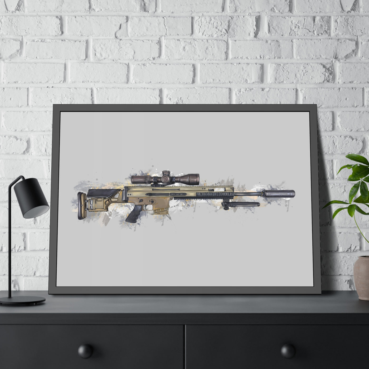 Socom Sniper Rifle Painting - Black Frame - Value Collection