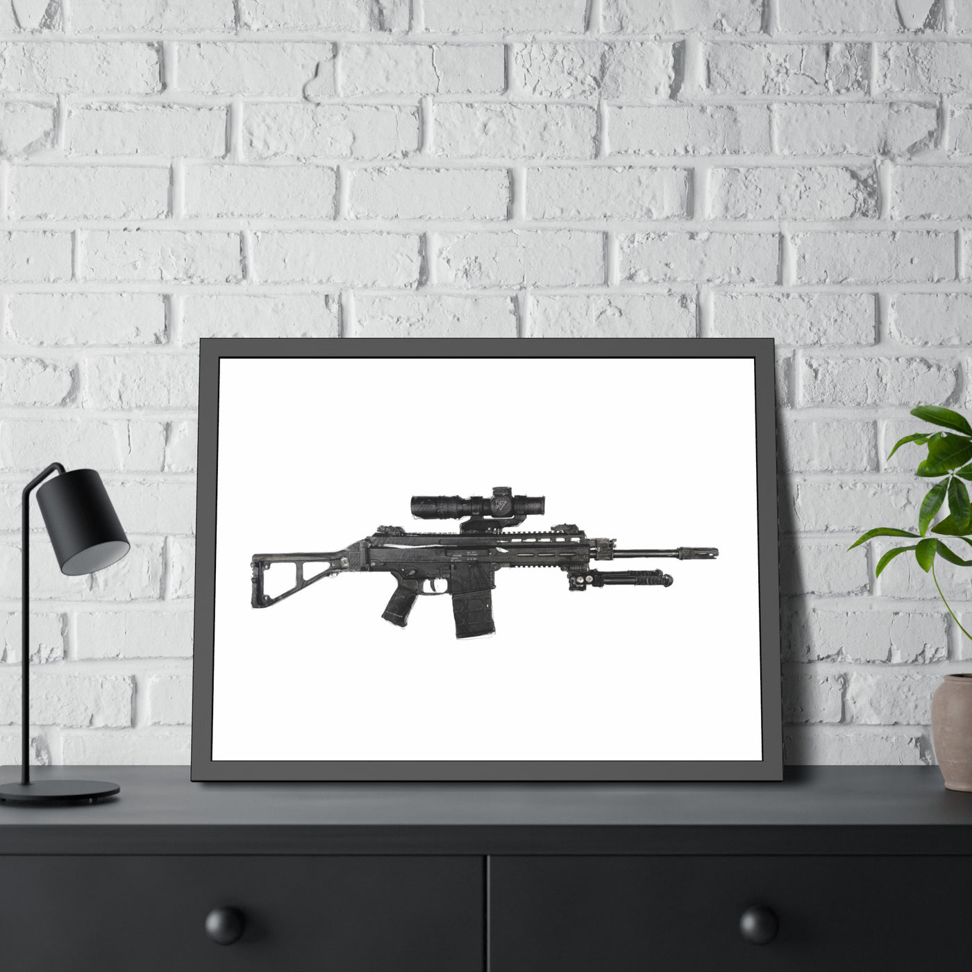 The Urban Sniper Painting - Just The Piece - Black Frame - Value Collection