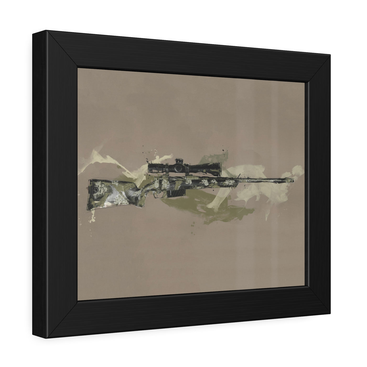 The Harvester - Long Range Hunting Rifle Painting (Minimal) - Black Frame - Value Collection