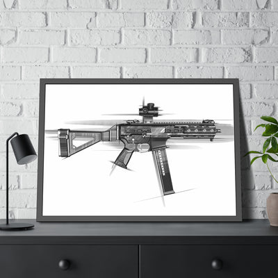 .45 Cal SMG Painting - Black Frame - Value Collection