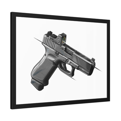 The Last Resort - OG Grey Poly Pistol Painting - Just The Piece - Black Frame - Value Collection