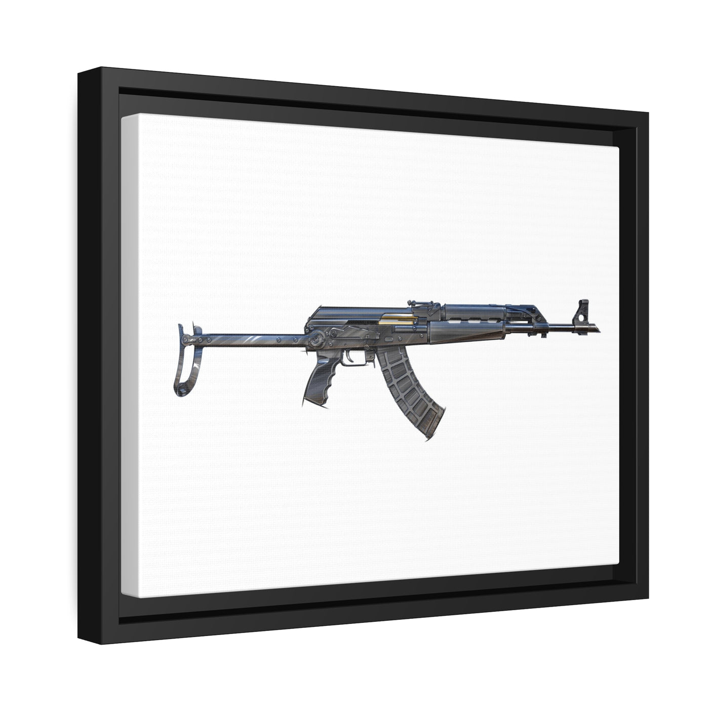 The Paratrooper AK-47 Painting - Just The Piece - Black Framed Wrapped Canvas - Value Collection