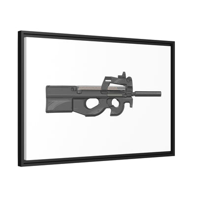 Secret Service Subgun - Bullpup 5.7x28mm Painting - Black Framed Wrapped Canvas - Value Collection