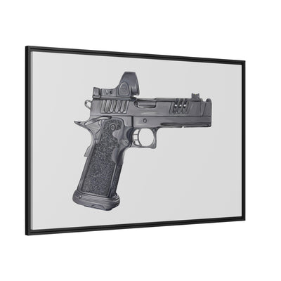 2011 Delta Pistol Painting - Just The Piece - Black Framed Wrapped Canvas - Value Collection