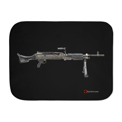 M240B - Belt Fed 7.62x51 Machine Gun Sherpa Blanket - Just The Piece - Black Background