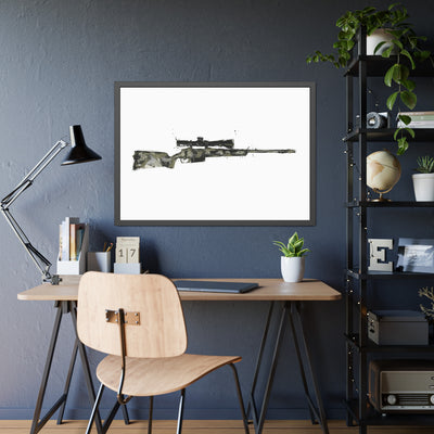 The Harvester - Long Range Hunting Rifle Painting - Just The Piece - Black Frame - Value Collection