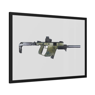 The Vindicator - Suppressed SMG Painting - Just The Piece - Black Frame - Value Collection