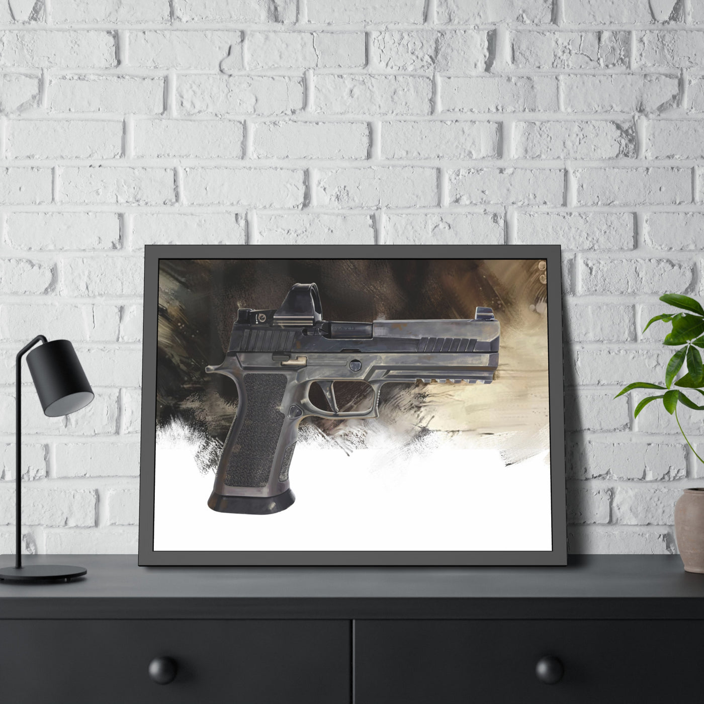 The E-Brake - Pistol Painting - Black Frame - Value Collection